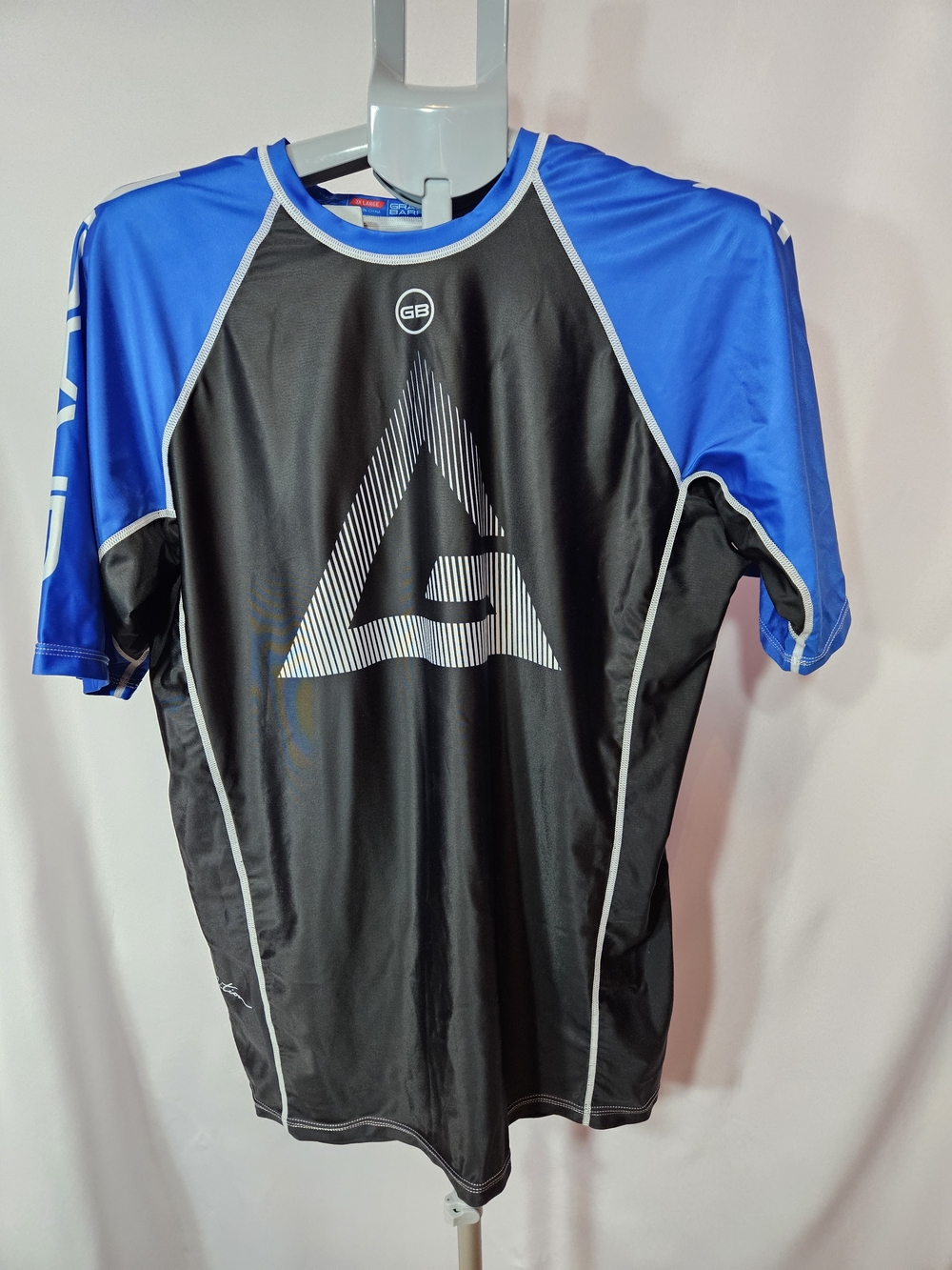 Gracie Barra Short Sleeve - Black & Blue Ranked Rashguard Jiu Jitsu